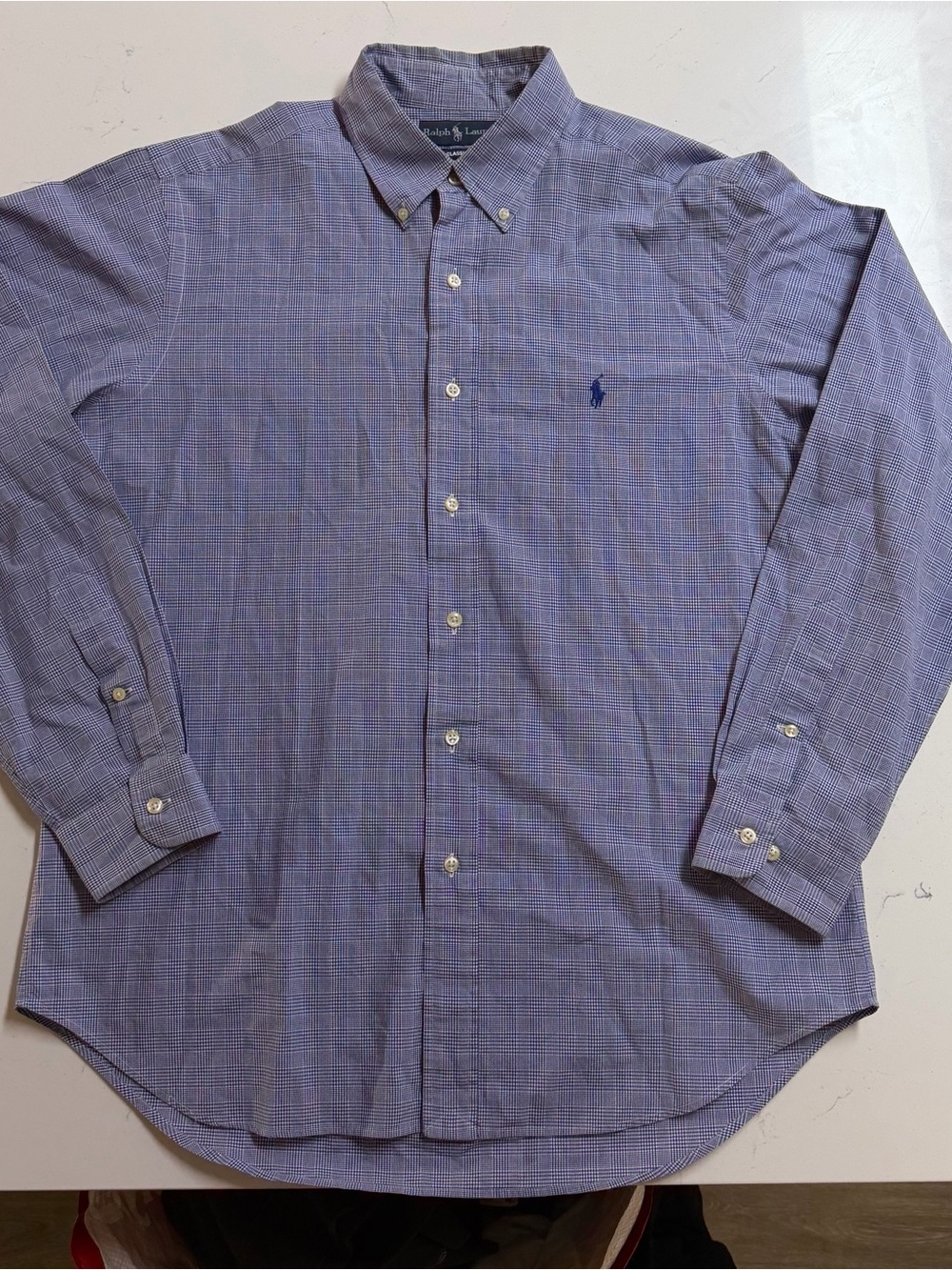 Ralph Lauren Blue Button-Down Plaid Men's Shirt